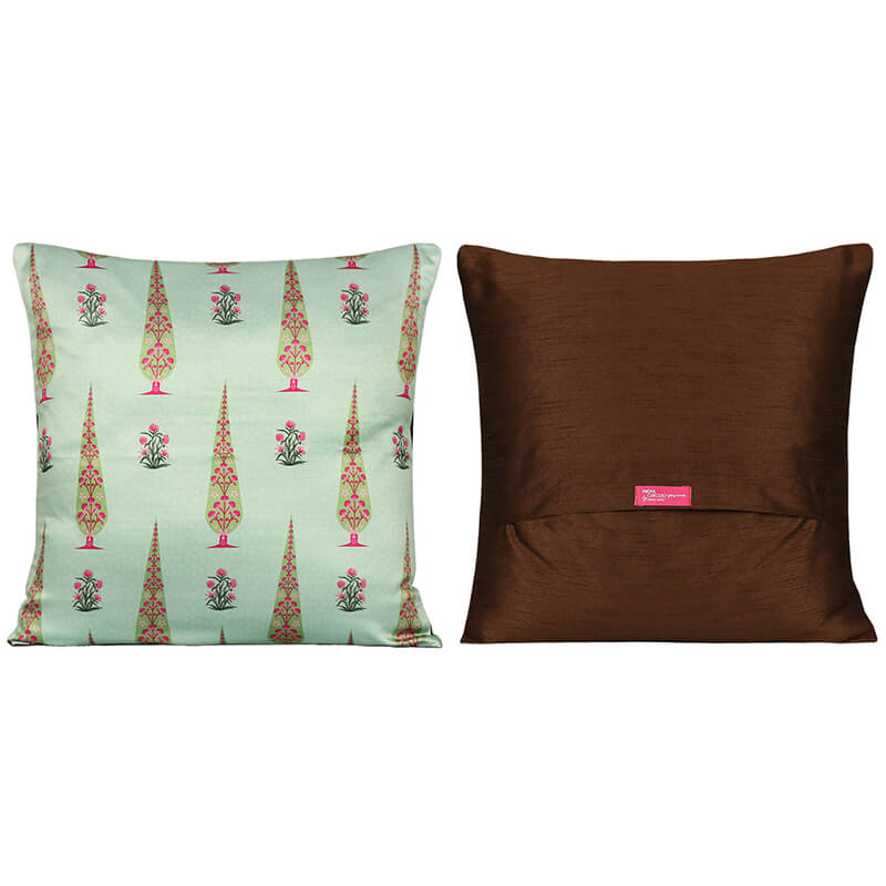 PEACOCK & CONIFER CUSHION COVER