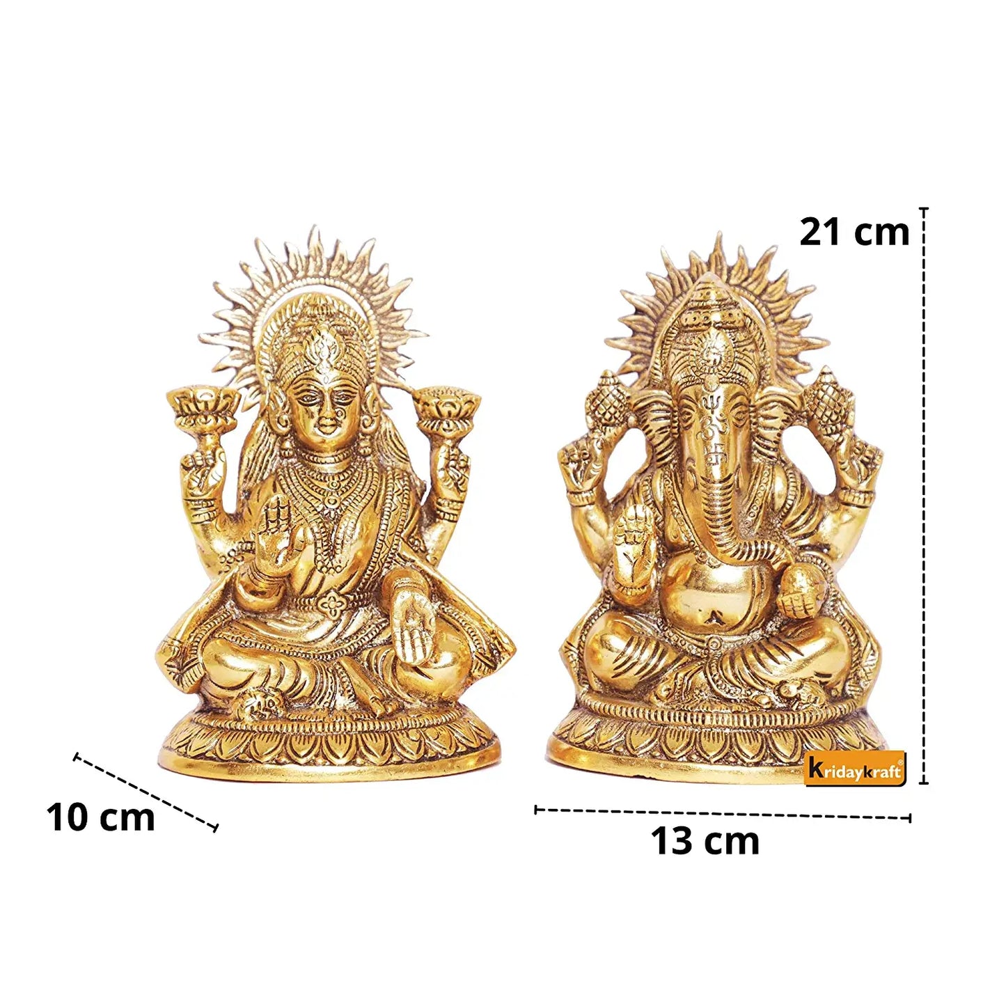 Metal Laxmi Ganesh Statue/Murti for Pooja Room & Home Office Decor