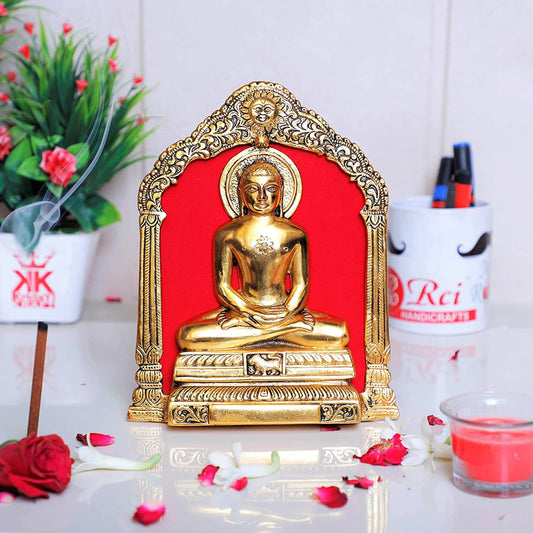 Metal Mahavir Swami Statue for Table & Wall Hanging Decorative for Home