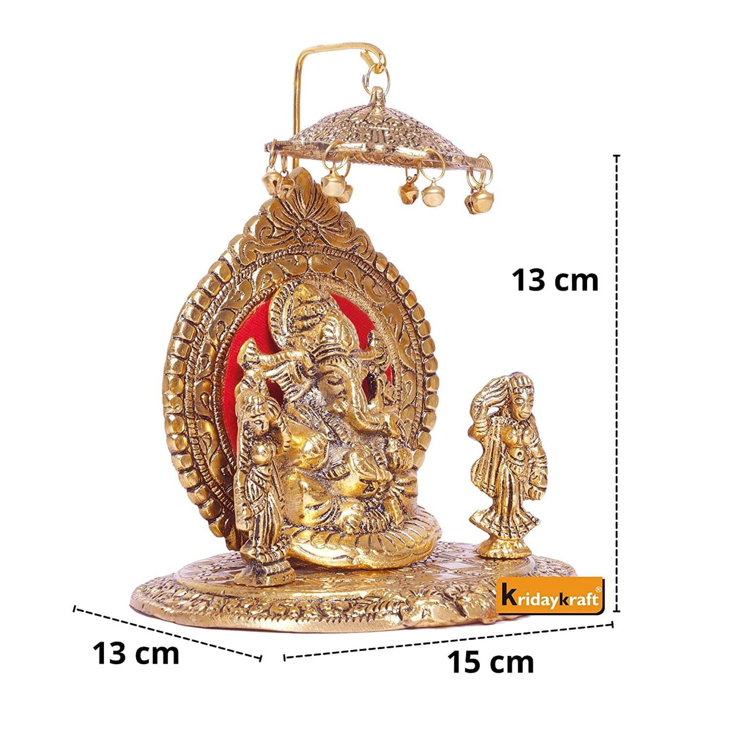 Riddhi Shiddhi Ganesha Metal Statue for Temple Pooja