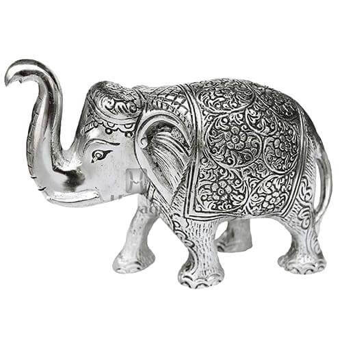 Metal Elephant Silver Colour for Showpiece