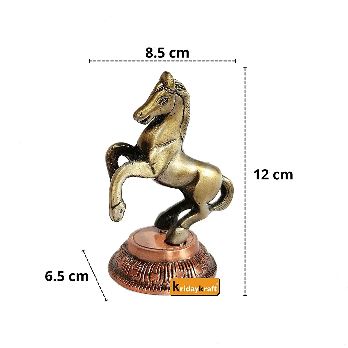 Metal Jumping Horse Statue for Wealth, Income, Shining and Bright Future (8.5 x 6.5 x 12 cm, Grey)