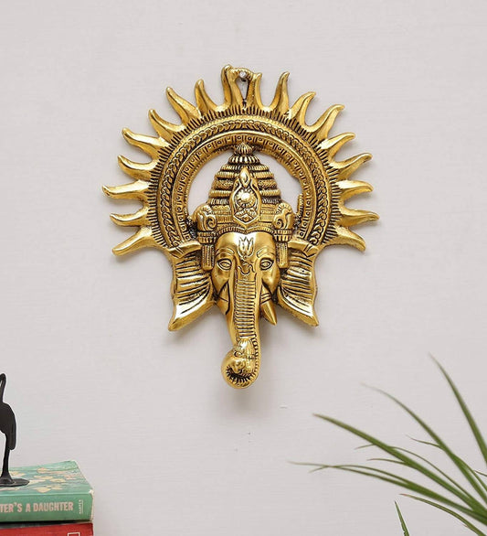 Metal Ganesha ji Statue, Ganpati Wall Hanging Sculpture