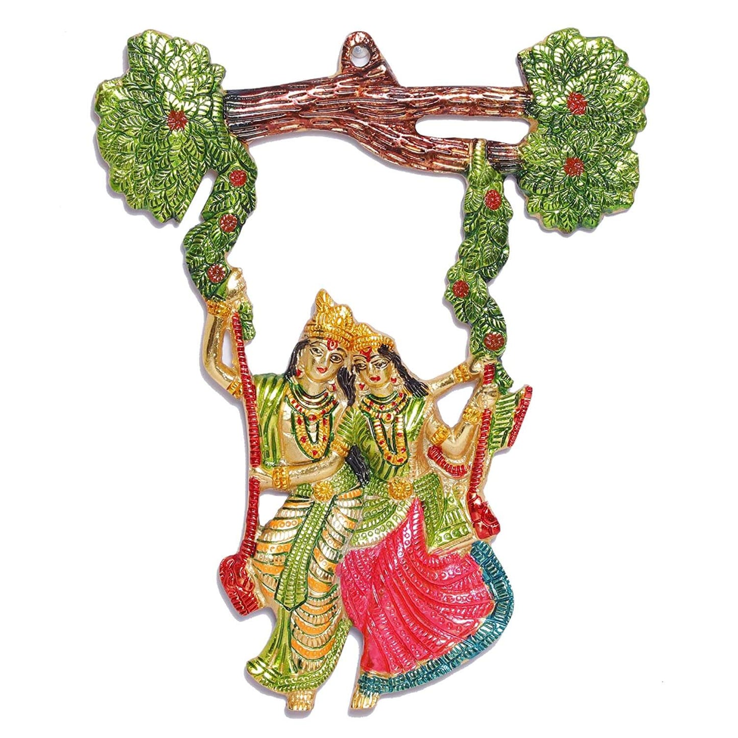 Radha Krishna Metal Statue Beautify Your Walls,Hanging Radha Krishna Murti