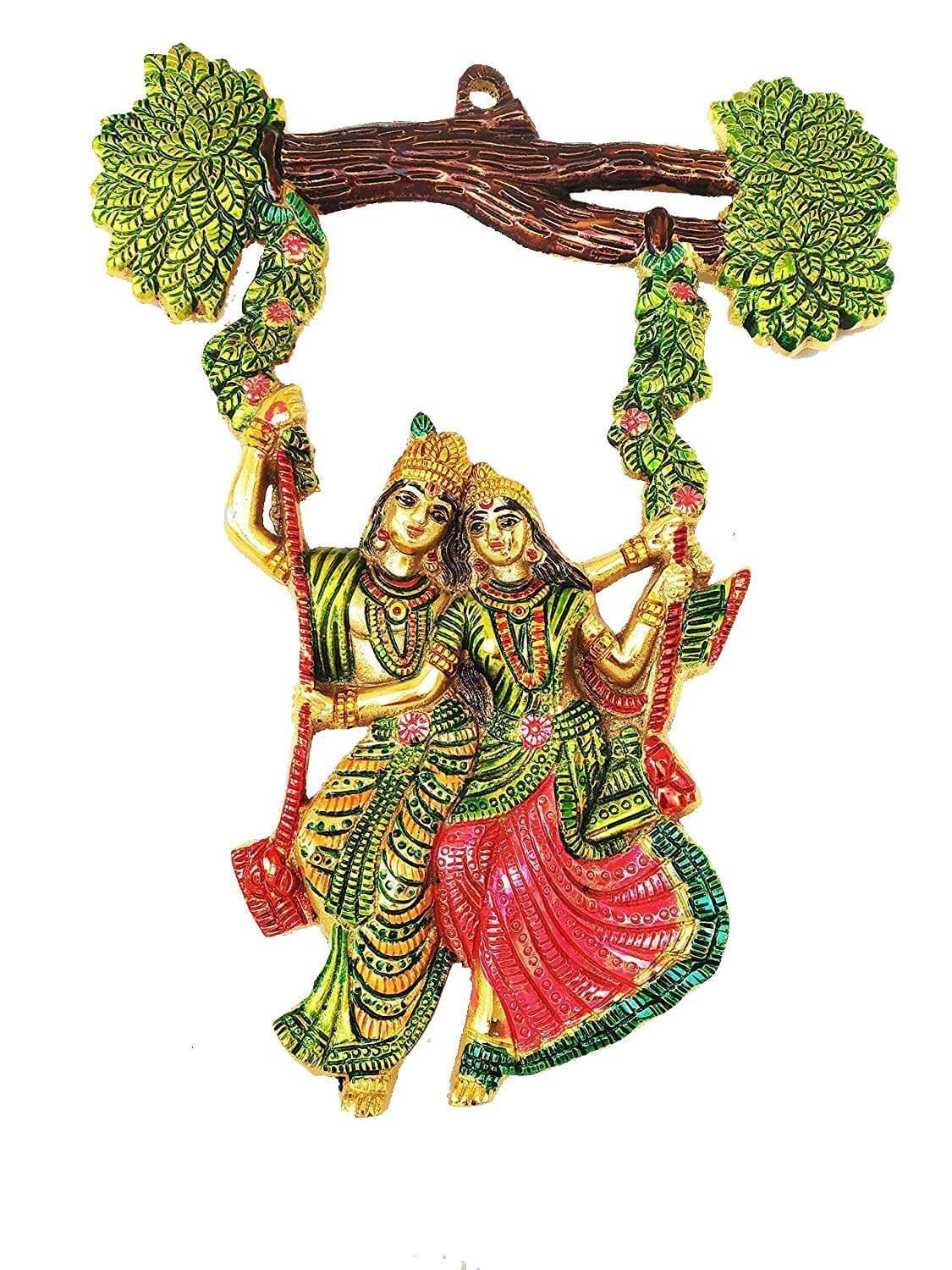 Radha Krishna Metal Statue Beautify Your Walls,Hanging Radha Krishna Murti