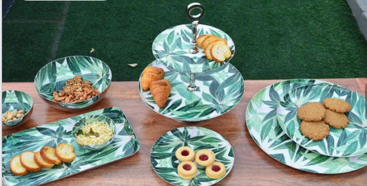 Enamel Based Snack platters, Bowls and 2 Tier Cake Stand