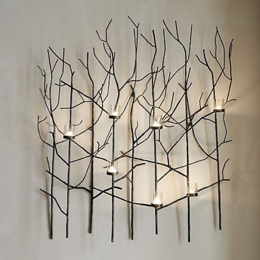 Iron wall candle holder