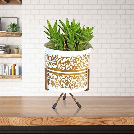 Table Top Metal Planter with Iron Stand