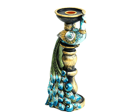PEACOCK STANDING T-LIGHT STAND