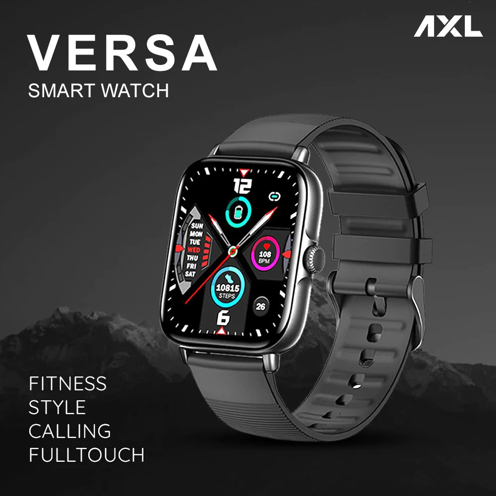 AXL Versa-01 Full Touch BT Calling | Health & Fitness Smartwatch with 24/7 Heart Rate | Up to 7-8 Days Battery Life
