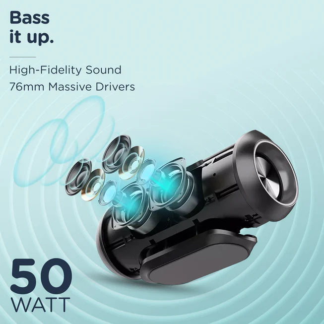 50 W High Quality Audio inbuilt RGB LED Lights Bluetooth Party Speaker