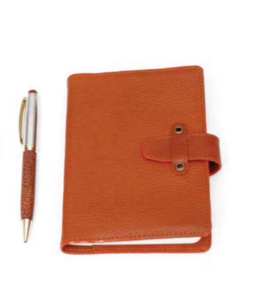 2 IN 1 SET ( TAN LEATHER) NOTE PAD PEN BOX