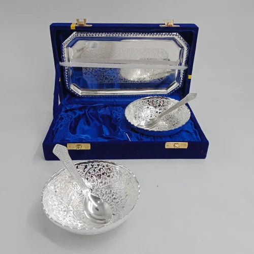 German Silver Bowl With Tray