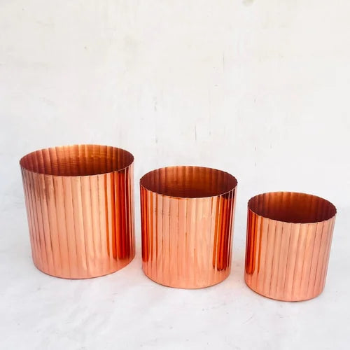 Copper Iron Planter Set, Size: 5inch,6inch And 7inch