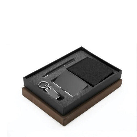 4 IN 1 (LEATHERETTE AND METAL CARD HOLDER KEY CHAIN PEN BOX