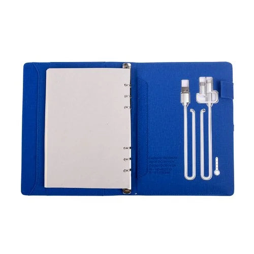 Classy Blue Jute 8000 mAh Diary Wireless PowerBank with 16gb Pendrive