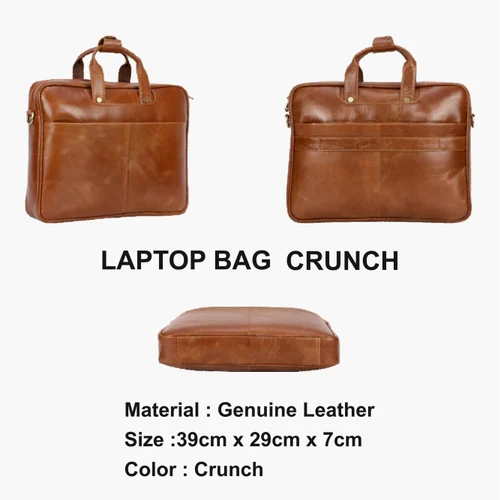Crunch Leather Laptop Bag