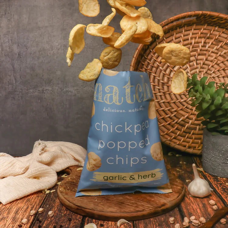 Chickpea Popped Chips - garlic & herb