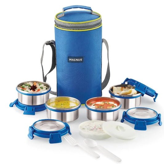 4 Deluxe Airtight & Leakproof Lunch Box with Bag, 1200 ml