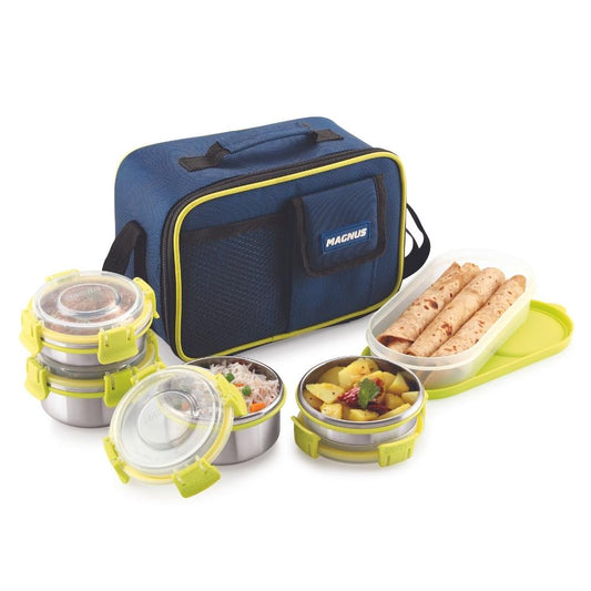 Hybrid 5 Airtight & Leakproof Lunch Box with Bag, 1650 ml