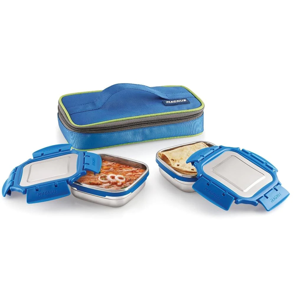 2 Airtight & Leakproof Lunch Box with Bag, 600 ml