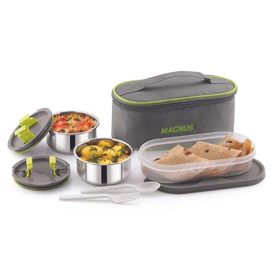 Olive 3 Airtight & Leakproof Lunch Box with Lunch Bag, 950 ml
