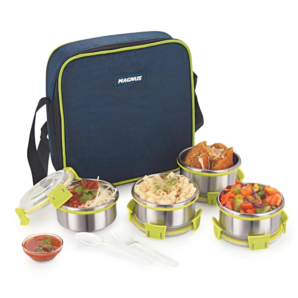 4 Airtight & Leakproof Lunch Box with Bag,1200 ml
