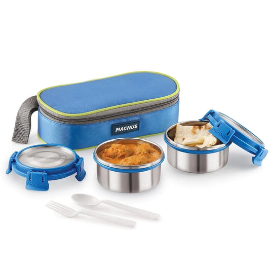 2 Deluxe Airtight & Leakproof Lunch Box with Bag, 600 ml
