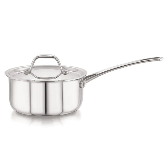 Stainless Steel Induction Base Sauce Pan with Stainless Steel Lid with Mirror Finish