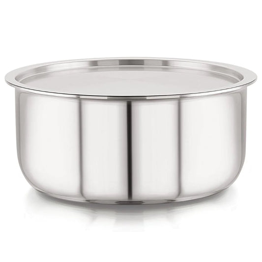 Stainless Steel Induction Base Tope with Stainless Steel Lid with Mirror Finish