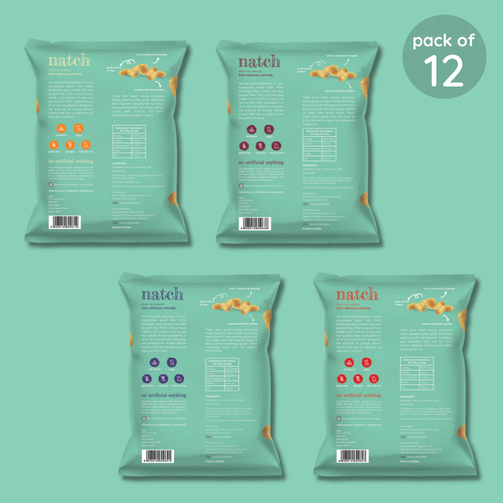 Chickpea puffs- variety pack (pack of 12)