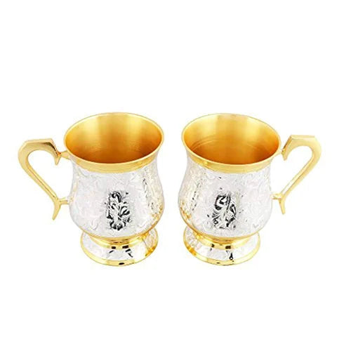Silver & Gold Plated Coffee Mug Set