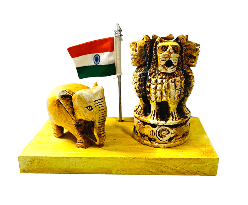 India Flag With Elephant and Ashoka Pen Stand