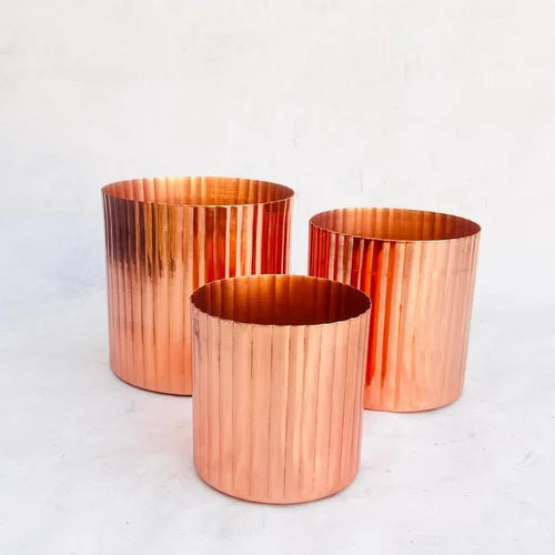 Copper Iron Planter Set, Size: 5inch,6inch And 7inch