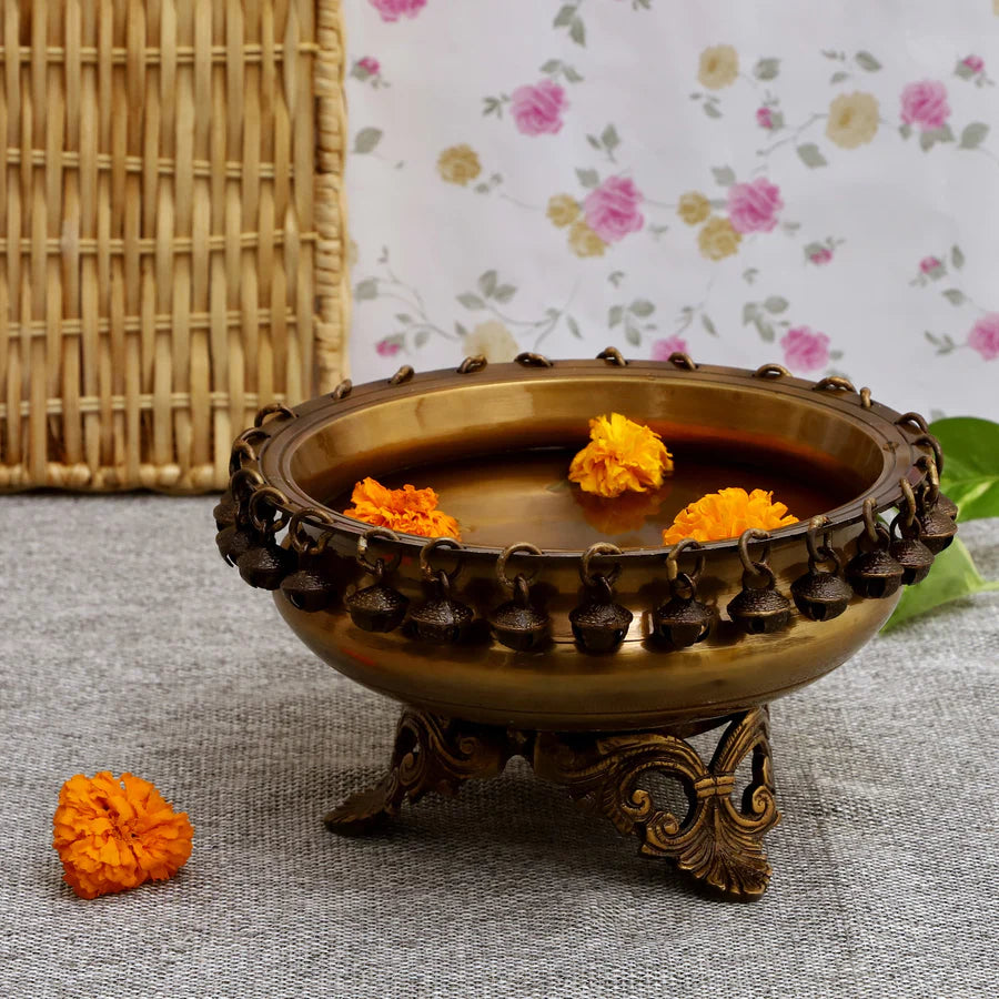 Art Brass Urli Bowl 8in Dark