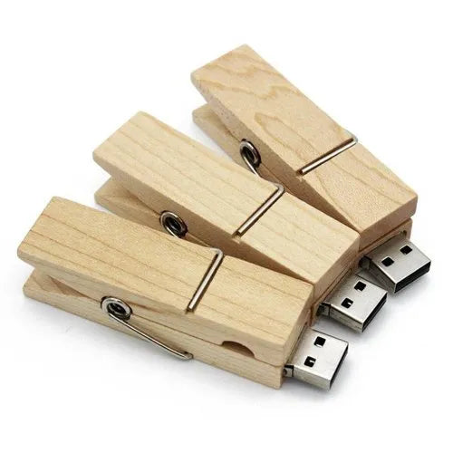 Wooden Clip Pendrive