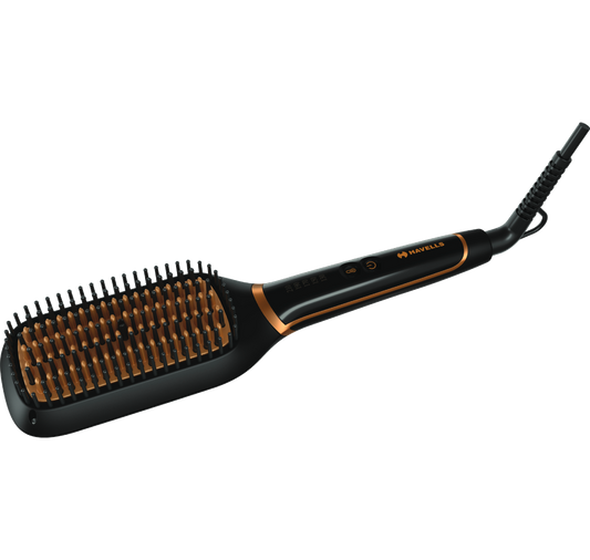 Ionic & Keratin Hair Straightening Brush (Black)