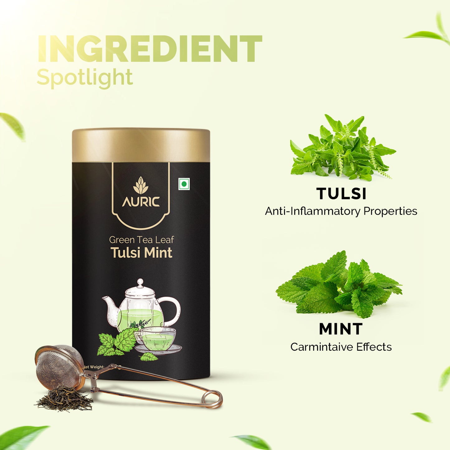 Auric Green Tea - Tulsi Mint and Detox  Combo