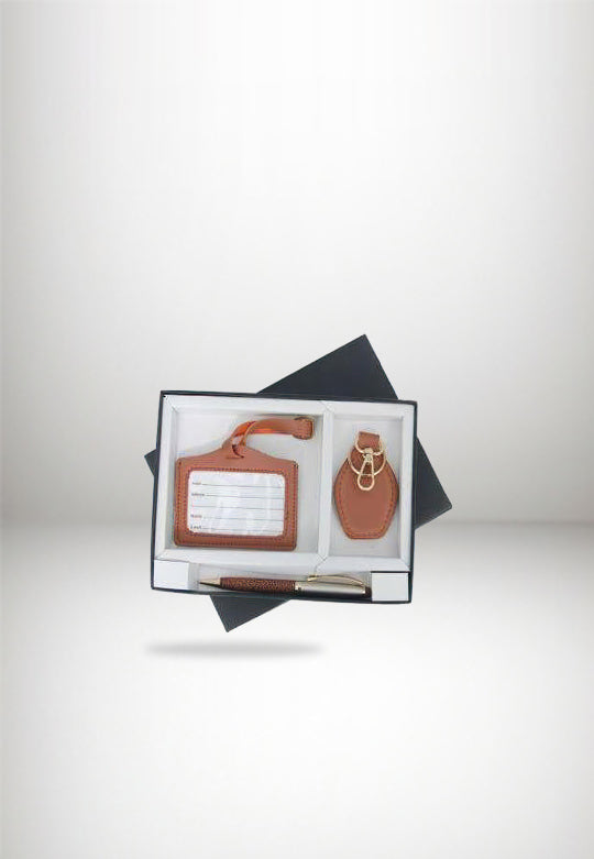Leatherette set -  Id Card Leatherette, Leather Keychain, Pen, Box, Leather Corporate Gifts