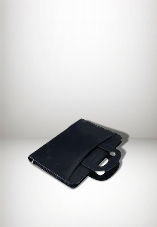Leather Executive Handle Folder with Zipp Closure- Black