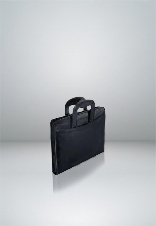 Leather Executive Handle Folder with Zipp Closure- Black