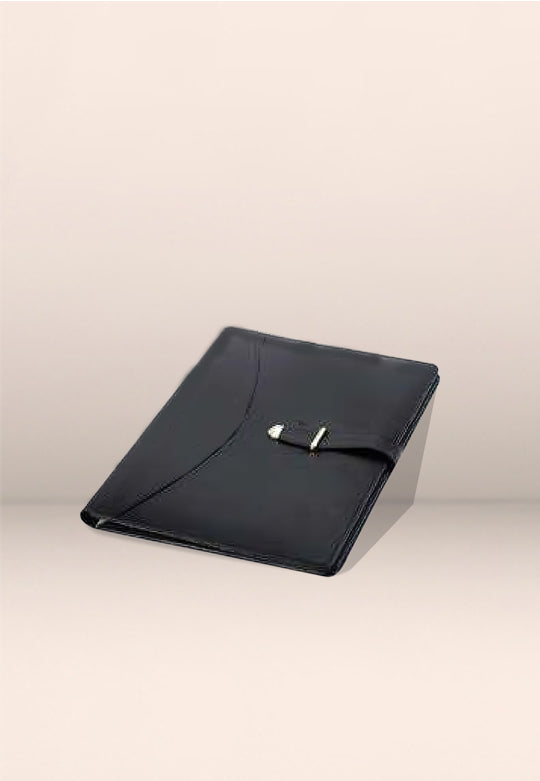 Black Leatherette Folder with Handle
