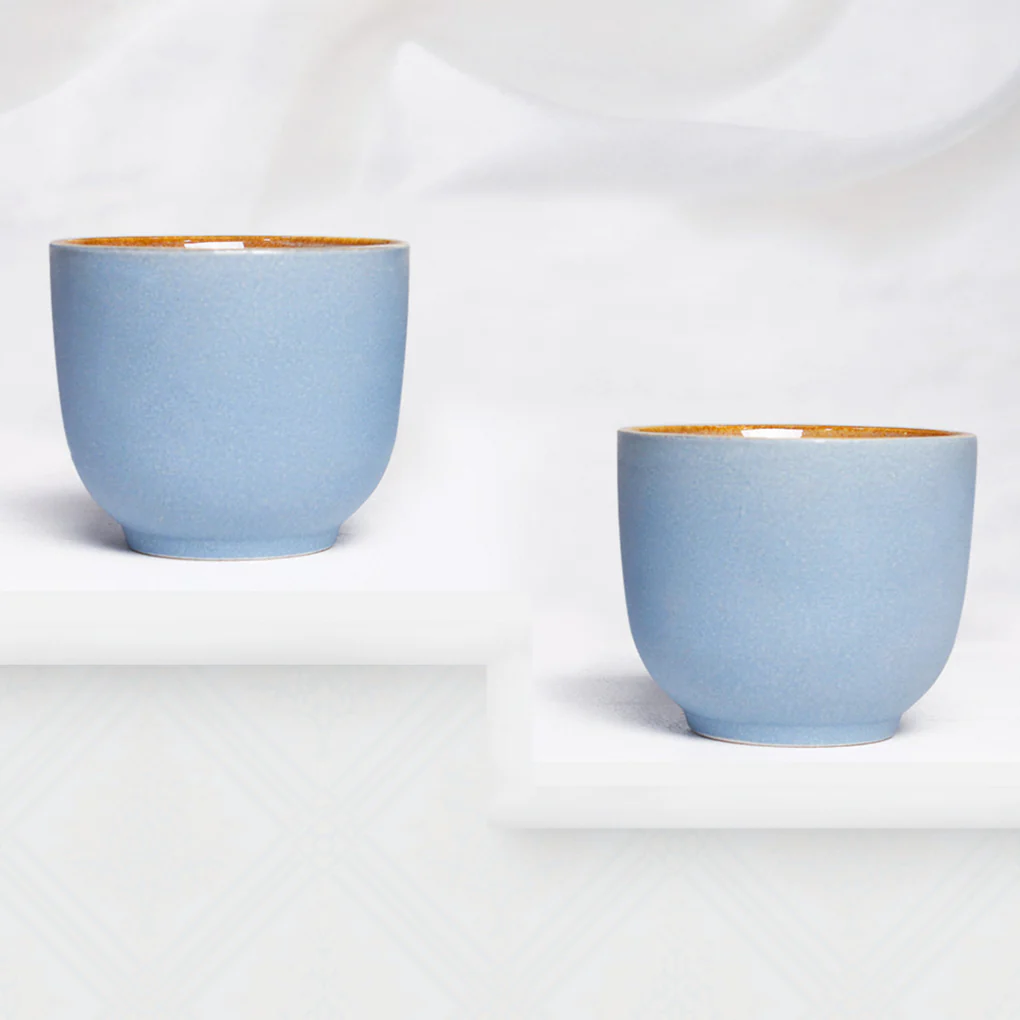 Studio Pottery Blue Japanese Mug (Set of 2)