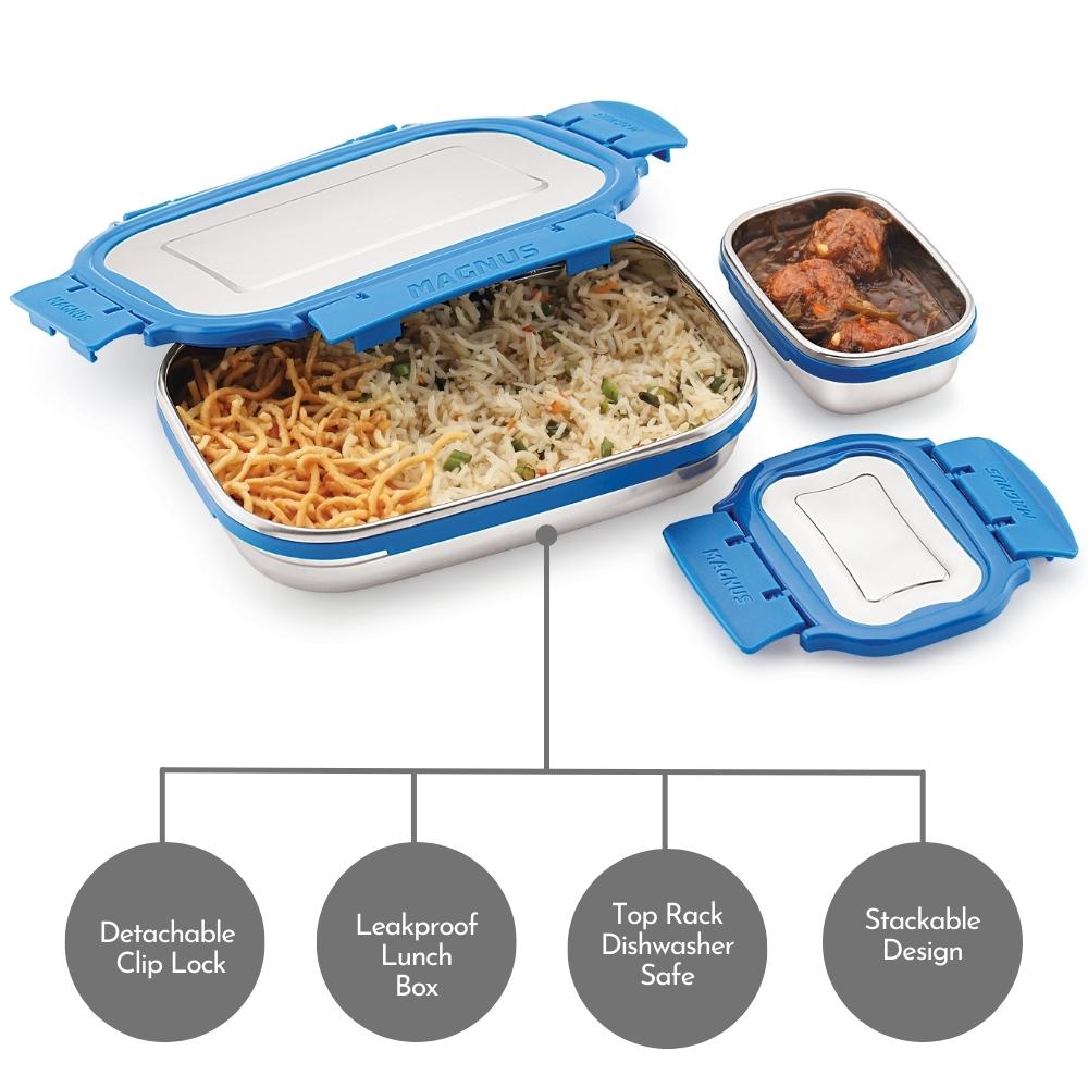 Airtight & Leakproof Rectangular Stainless Steel Lunch Box