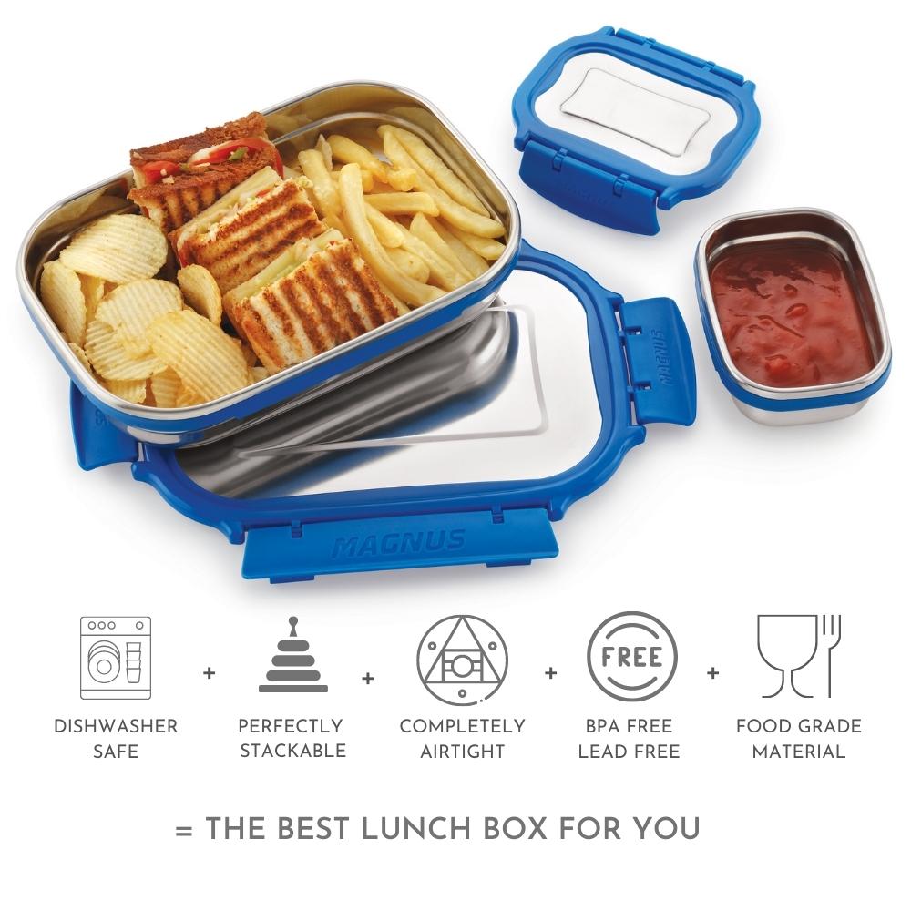 Airtight & Leakproof Rectangular Stainless Steel Lunch Box