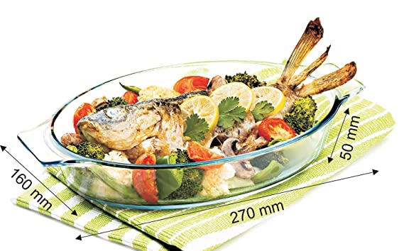 Bake 'N' Serve Fish Bakeware Safe and Oven Safe Glass Dish Tray
