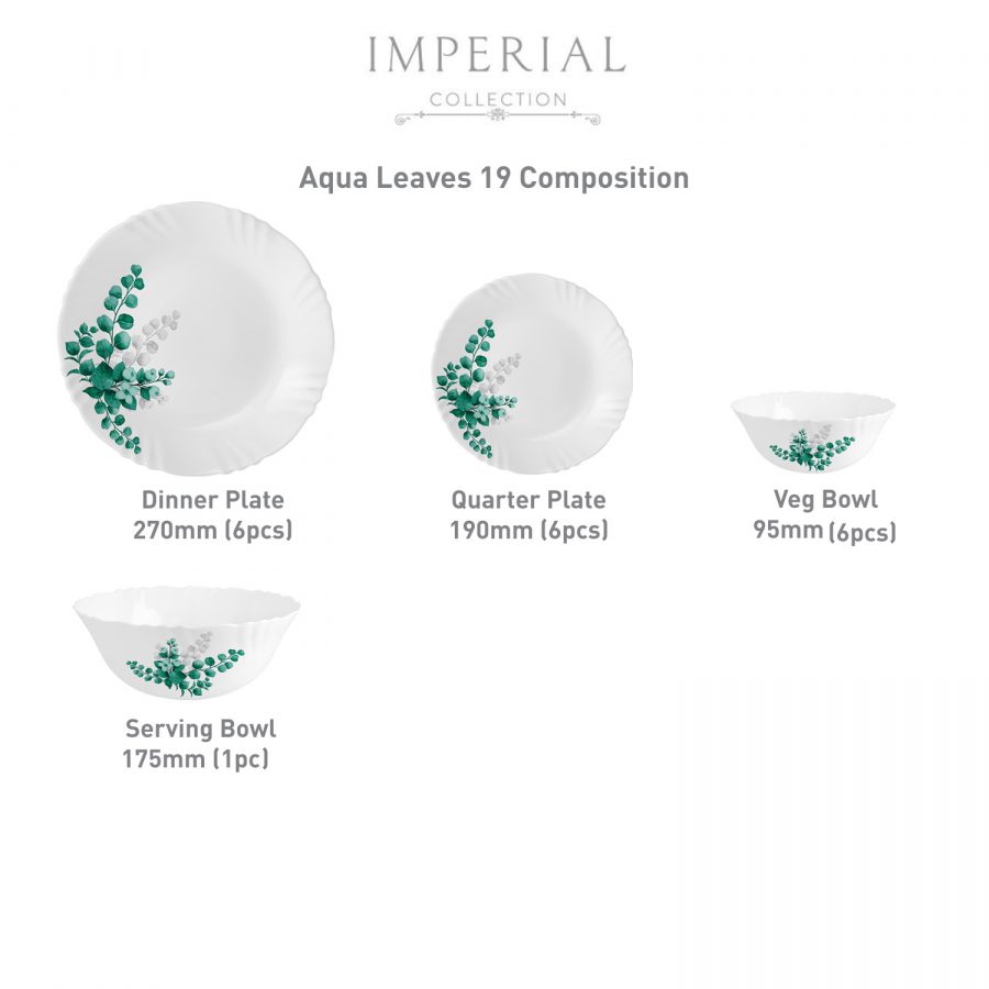 Aqua Leaves Imperial Series Dinner Set