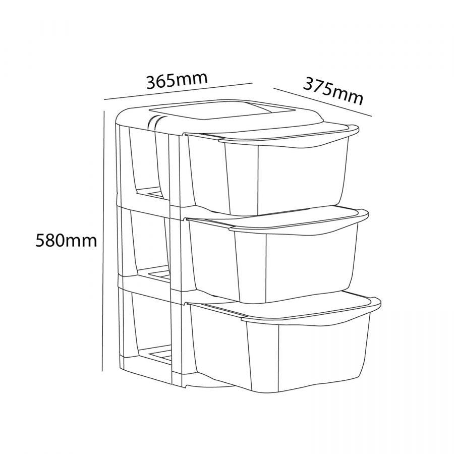 Cuboid Storage Unit, 3/4 Drawers