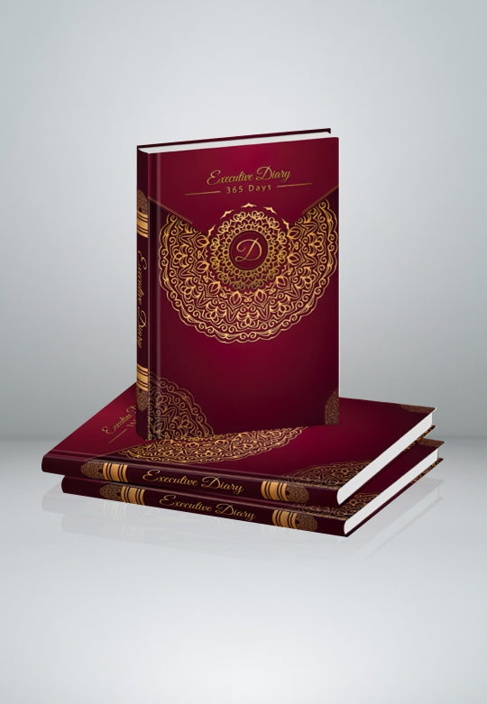 Hardbound Cover with Mandala Graphics Diary