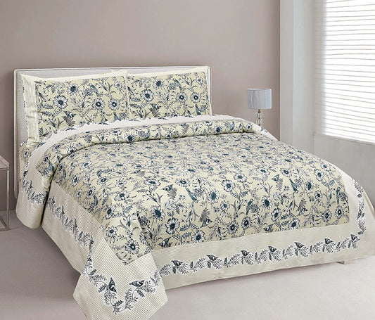 Rajasthani Jaipuri Sanganeri Print Double Bedsheet